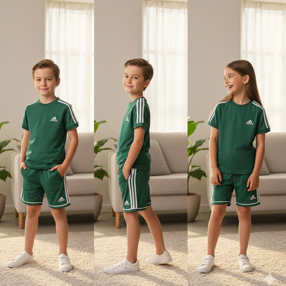 ADI GREEN SIMPLE TEE-SHORTS