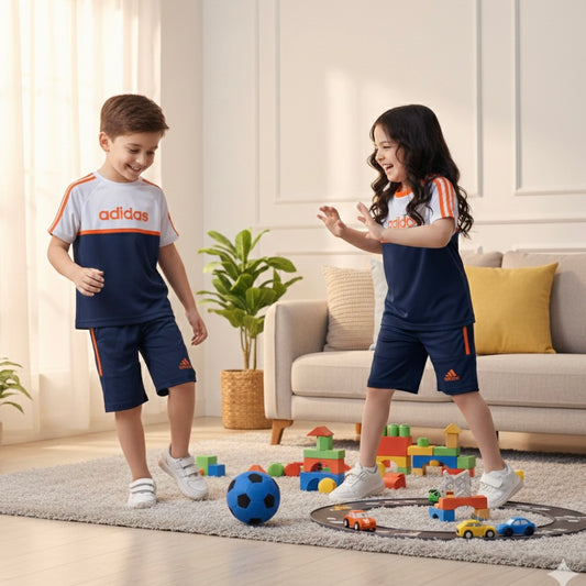 ADI WHITE BLUE ORANGE SHORTS