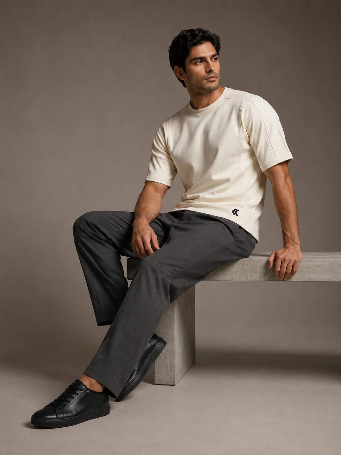 Kman Textured Tee off-white