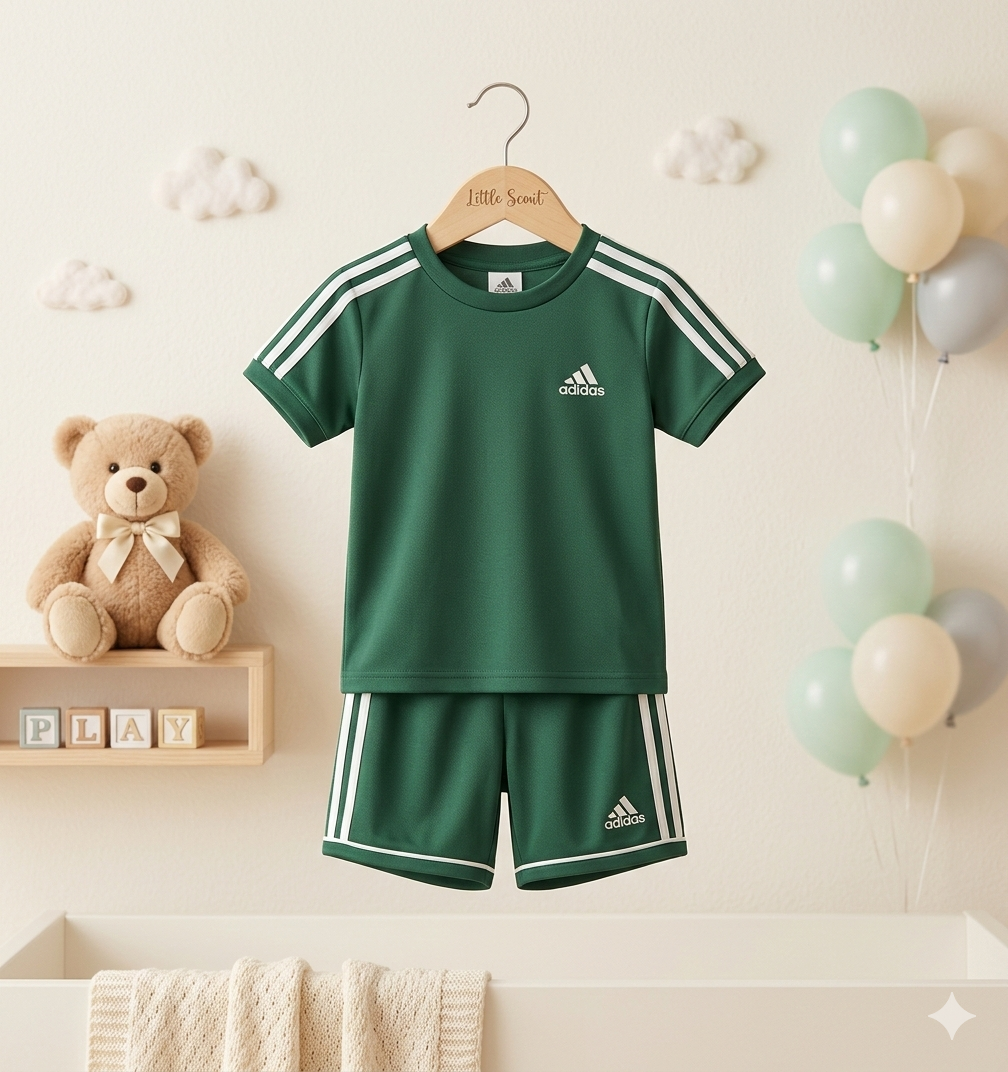 ADI GREEN SIMPLE TEE-SHORTS