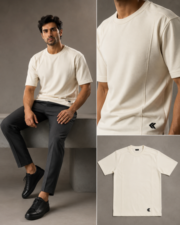 Kman Textured Tee off-white