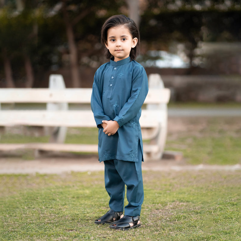 BLUE EMB SHALWAR KAMEEZ