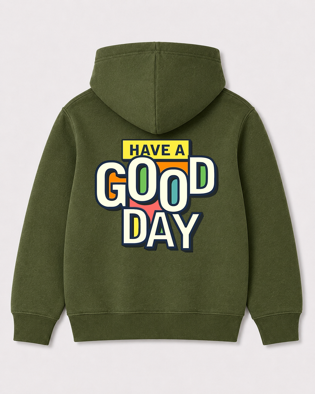 Olive green hoodie back 1006