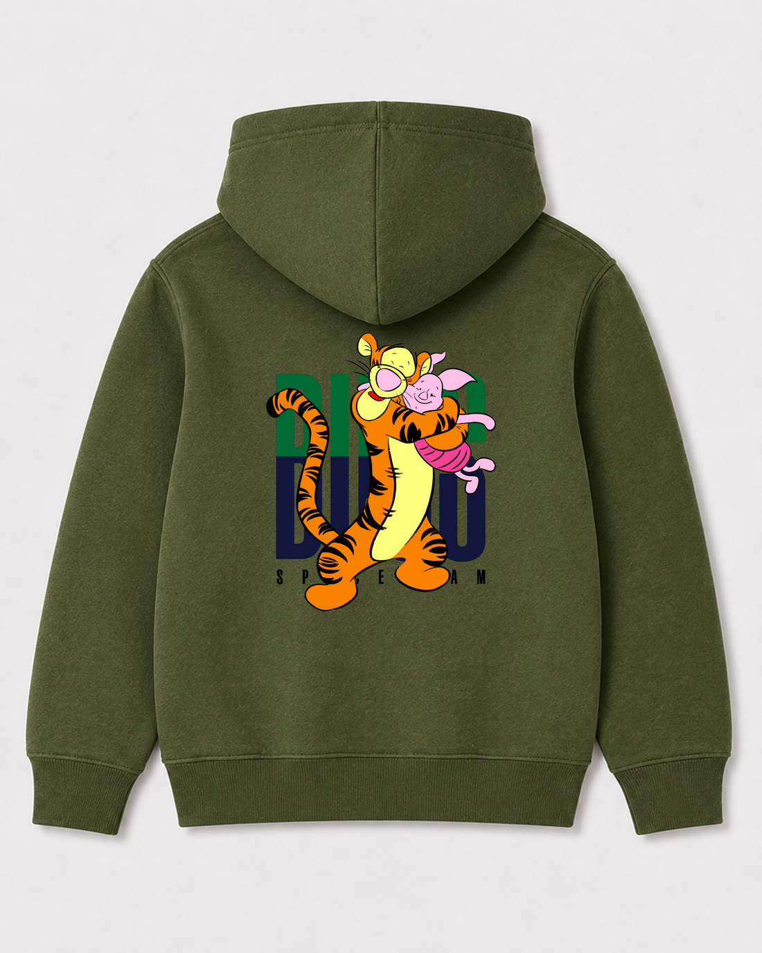 Olive green hoodie back 1008