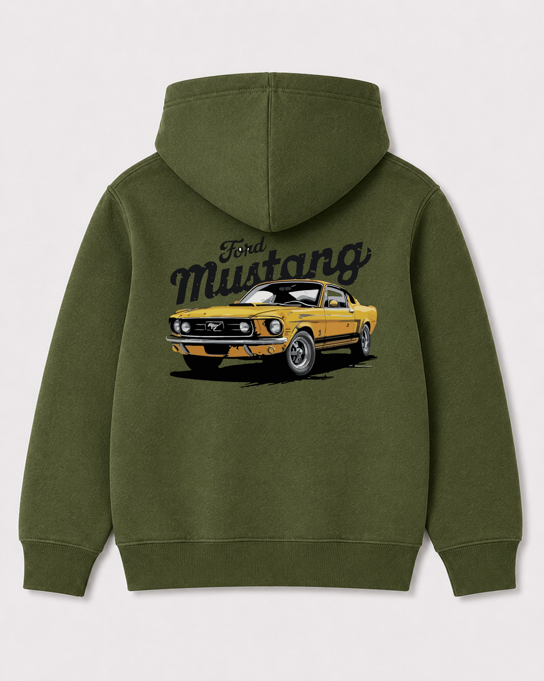 Olive green hoodie back 1012