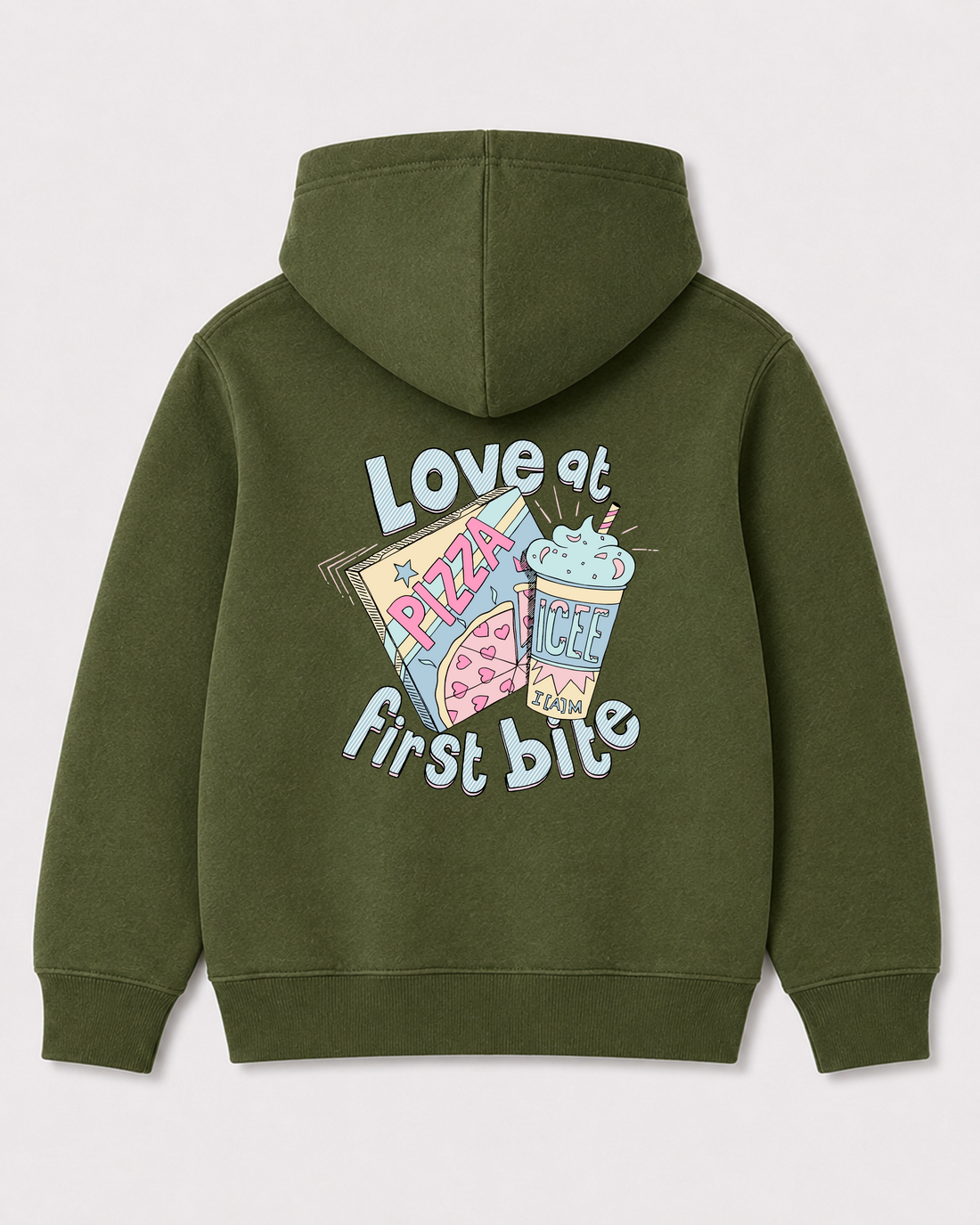 Olive green hoodie back 1028