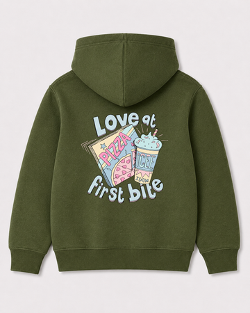 Olive green hoodie back 1028
