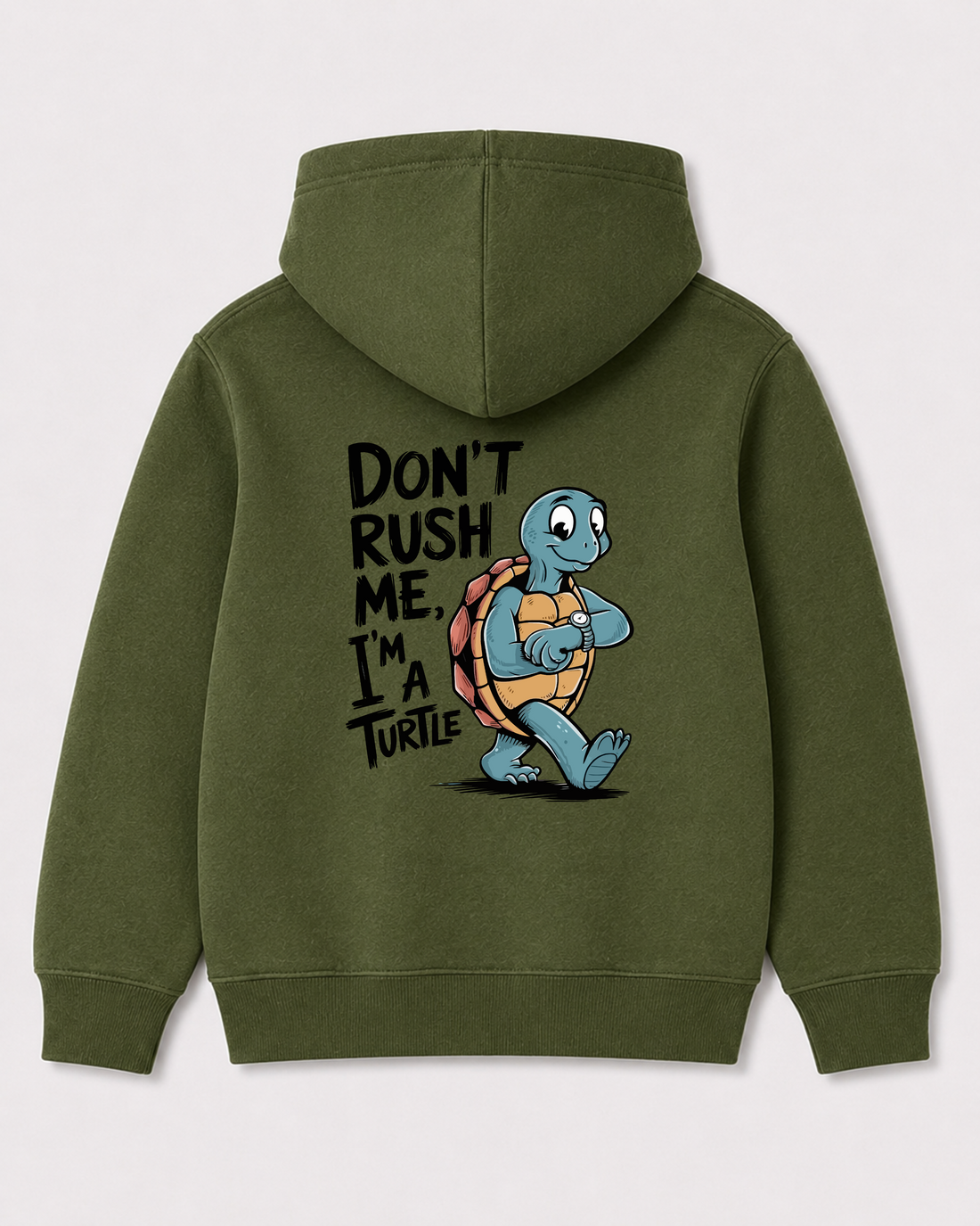 Olive green hoodie back 1032