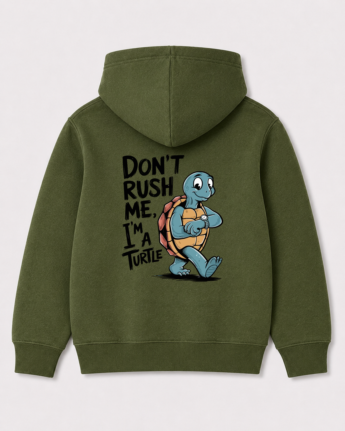 Olive green hoodie back 1032