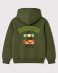 Olive green hoodie back 1033