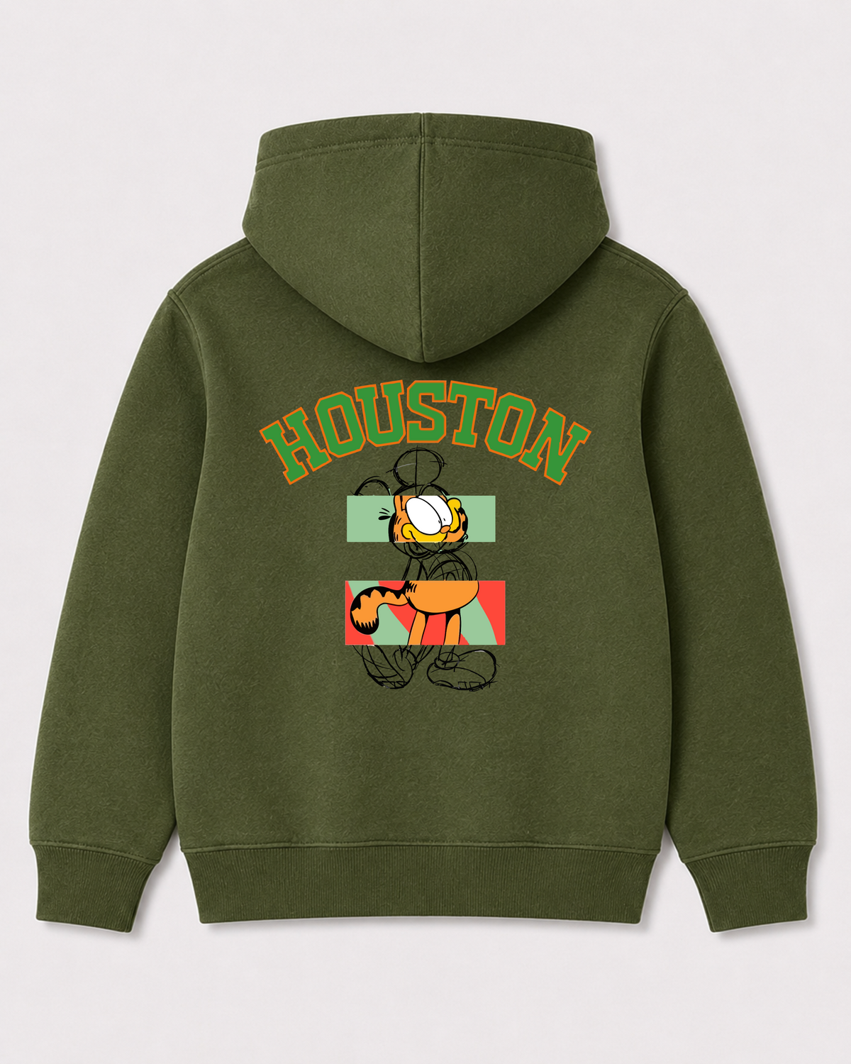 Olive green hoodie back 1033