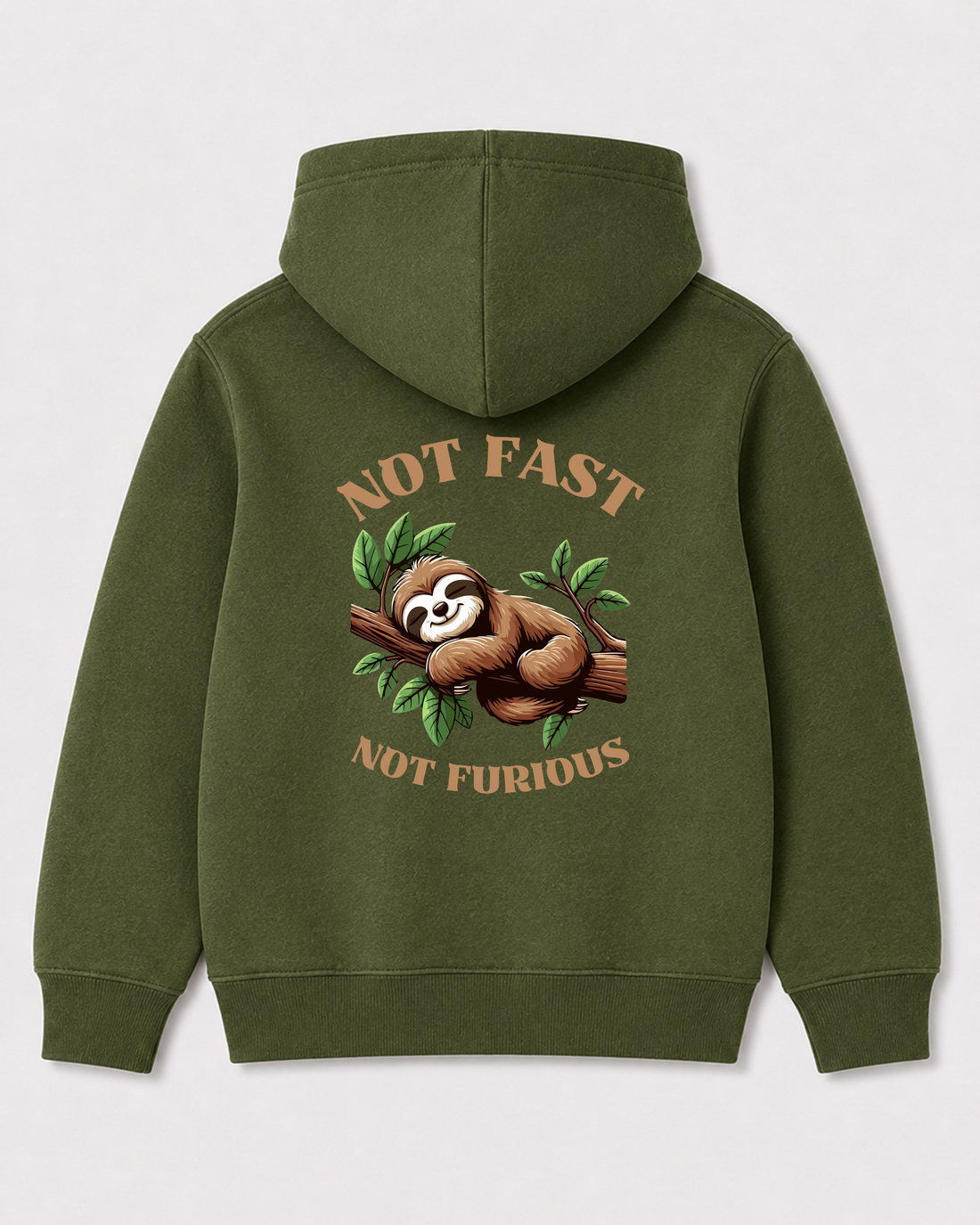 Olive green hoodie back 1042