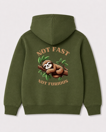Olive green hoodie back 1042