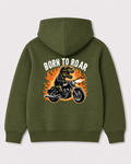 Olive green hoodie back 1046