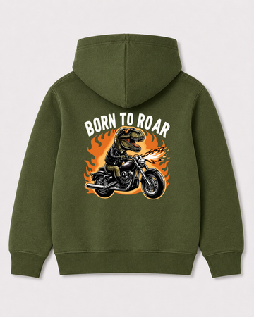 Olive green hoodie back 1046