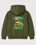 Olive green hoodie back 1052
