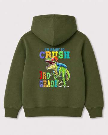 Olive green hoodie back 1052