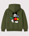 Olive green hoodie back 1057