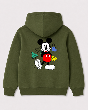 Olive green hoodie back 1057