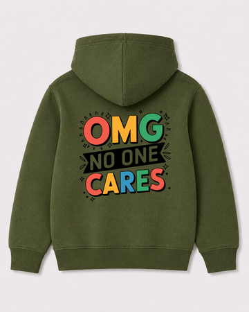 Olive green hoodie back 1064