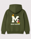 Olive green hoodie back 1078