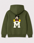 Olive green hoodie back 1079