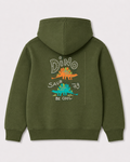 Olive green hoodie back 1081