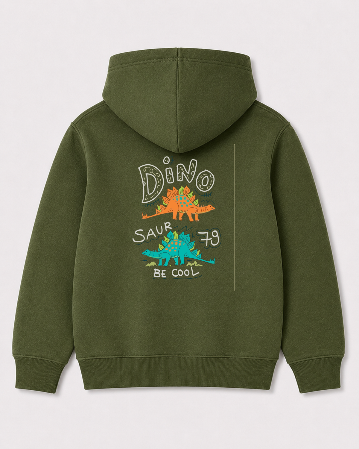 Olive green hoodie back 1081