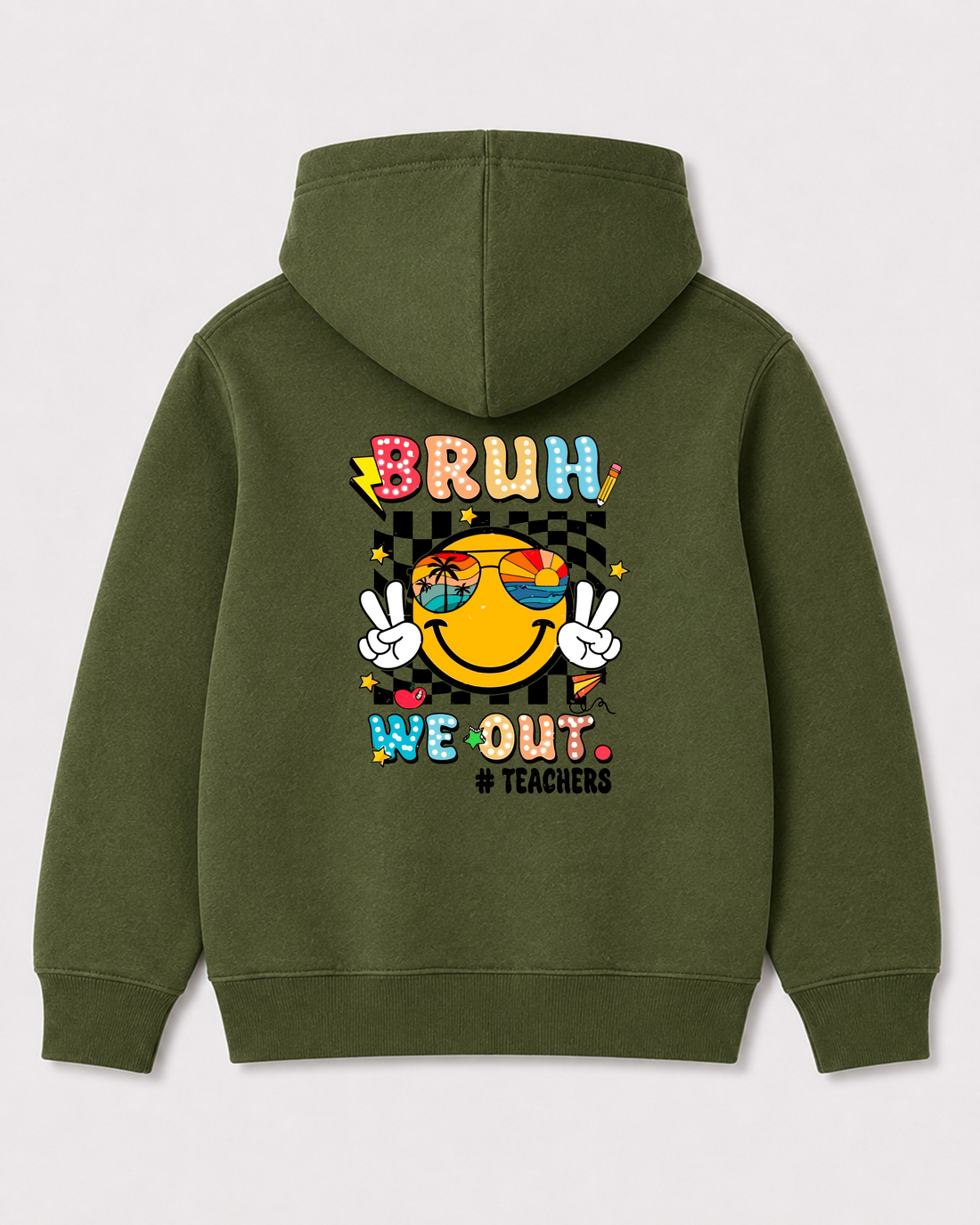 Olive green hoodie back 1103