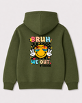 Olive green hoodie back 1103