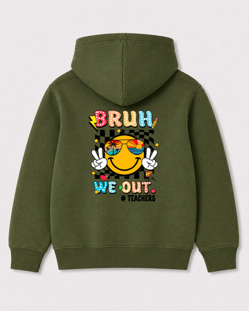 Olive green hoodie back 1103
