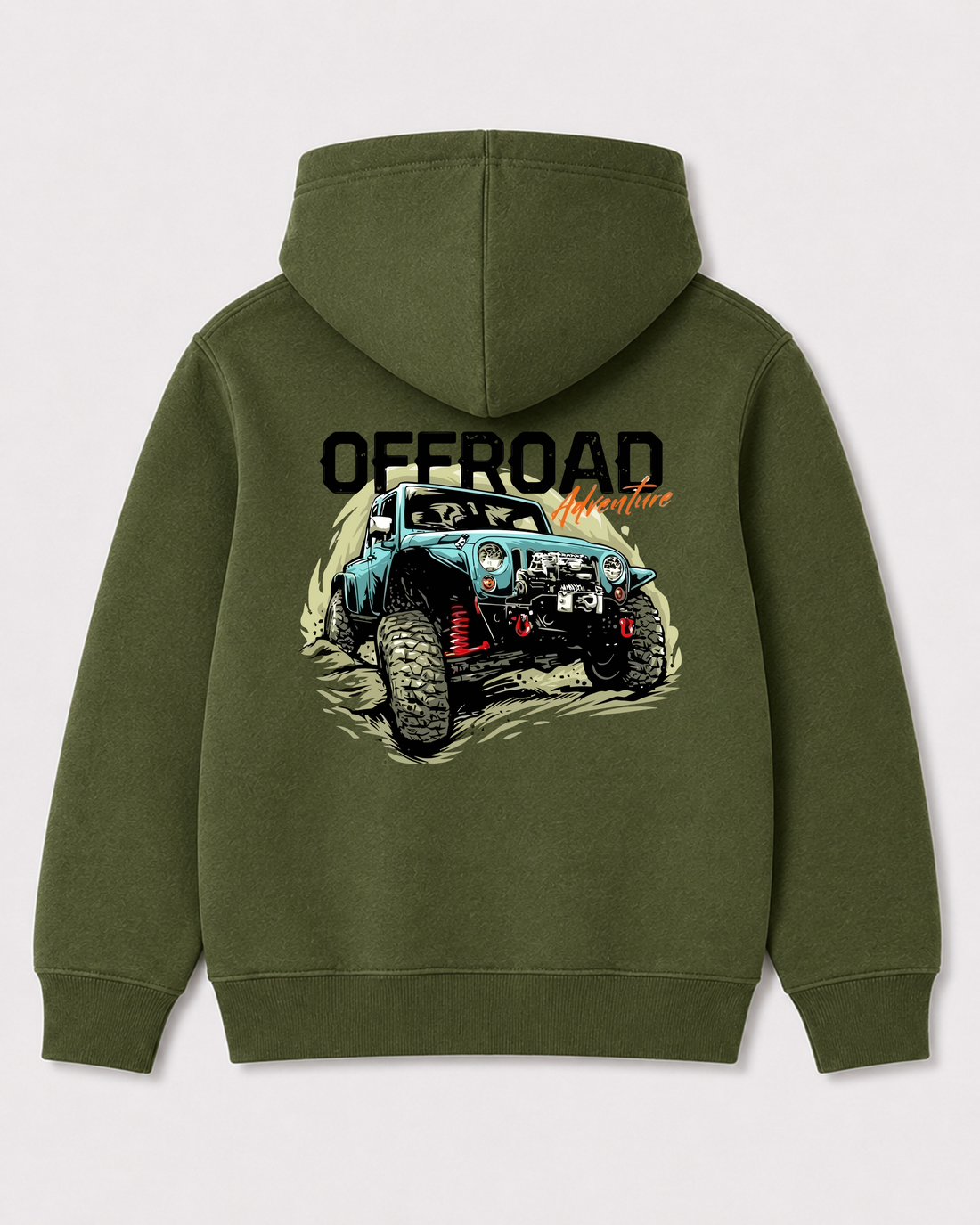 Olive green hoodie back 1109