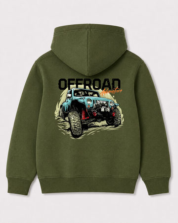 Olive green hoodie back 1109