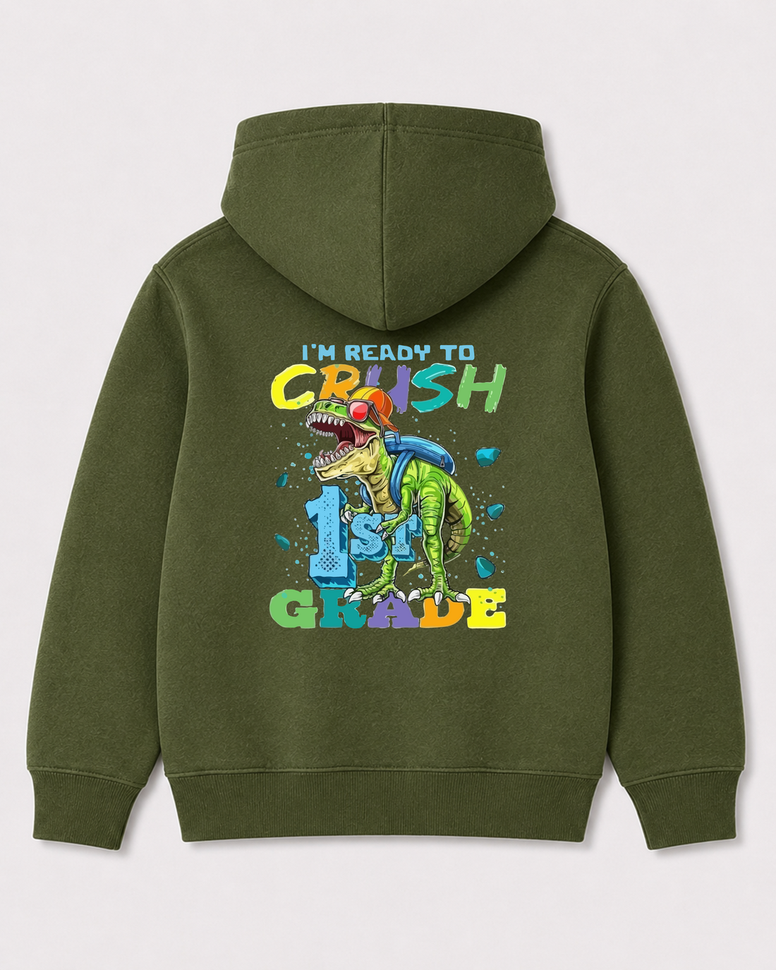 Olive green hoodie back 1112