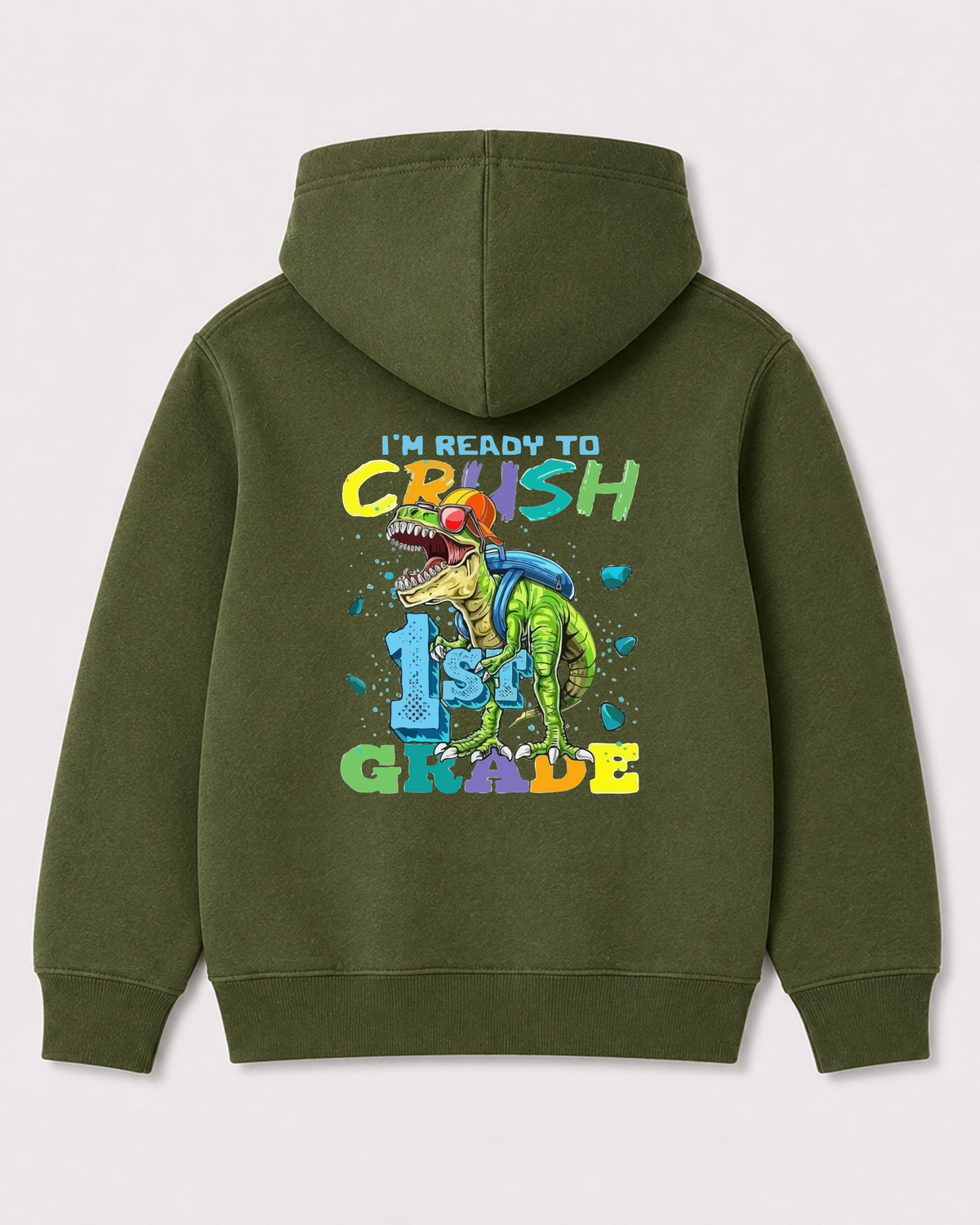 Olive green hoodie back 1112