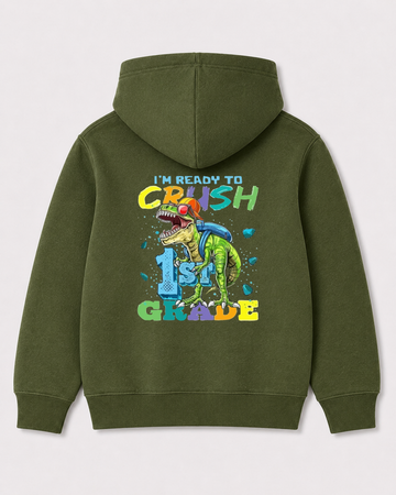 Olive green hoodie back 1112