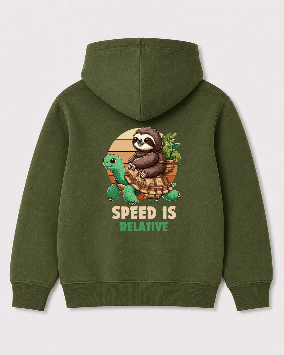 Olive green hoodie back 1128