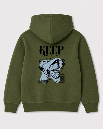 Olive green hoodie back 1129