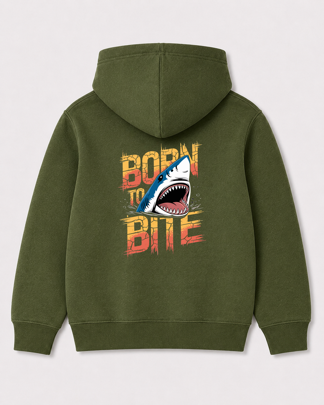 Olive green hoodie back 1134