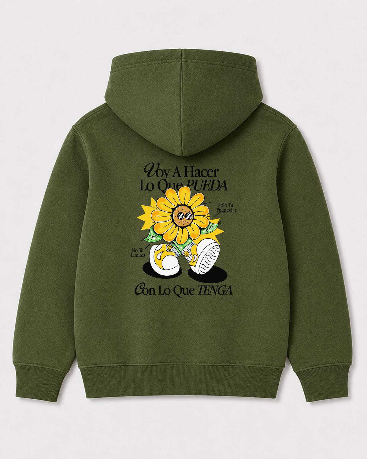 Olive green hoodie back 1137