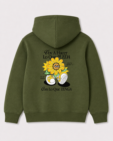 Olive green hoodie back 1137