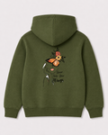 Olive green hoodie back 1146