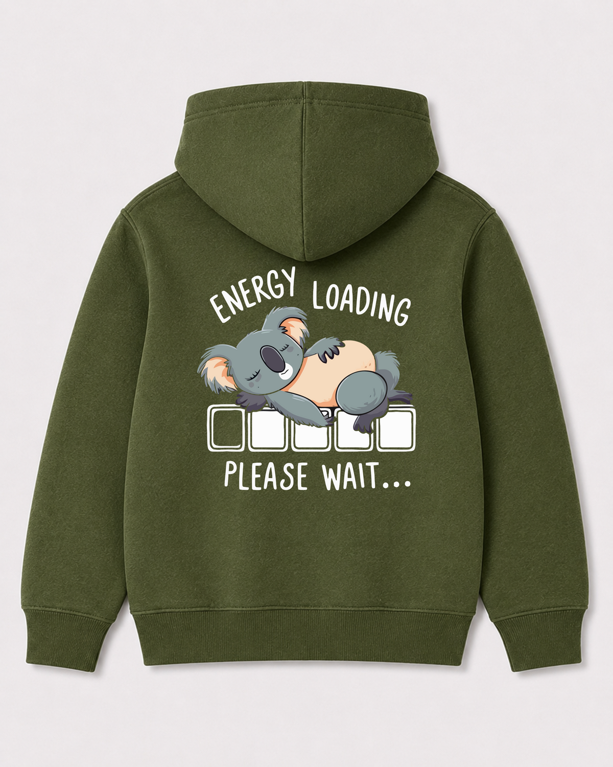 Olive green hoodie back 1150