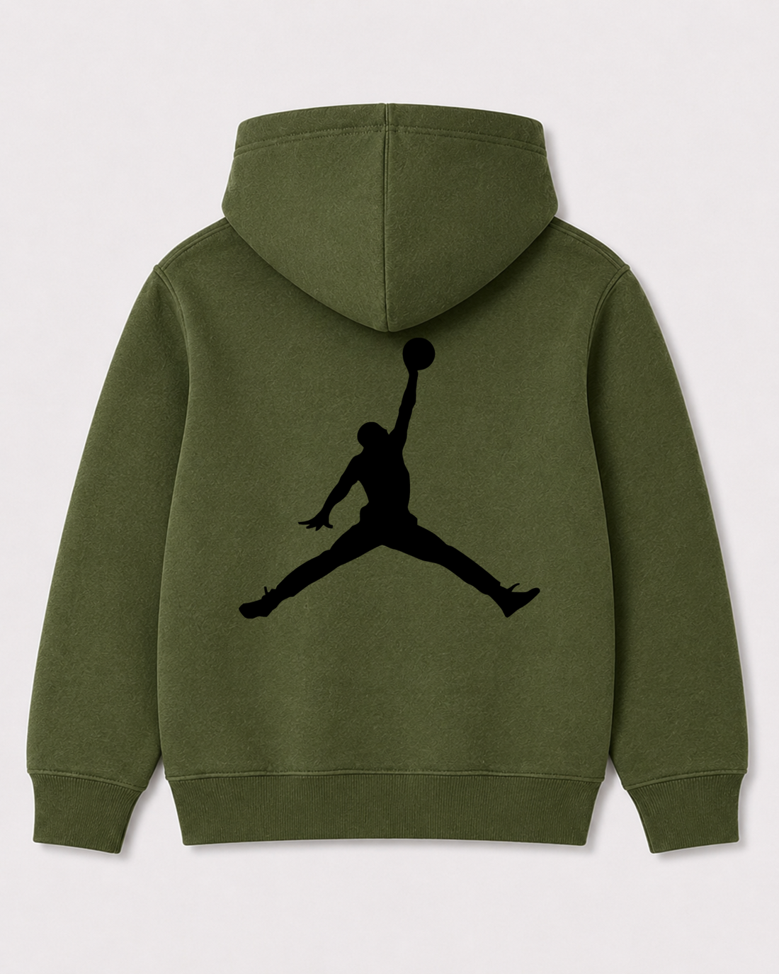 Olive green hoodie back 1186