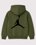 Olive green hoodie back 1186