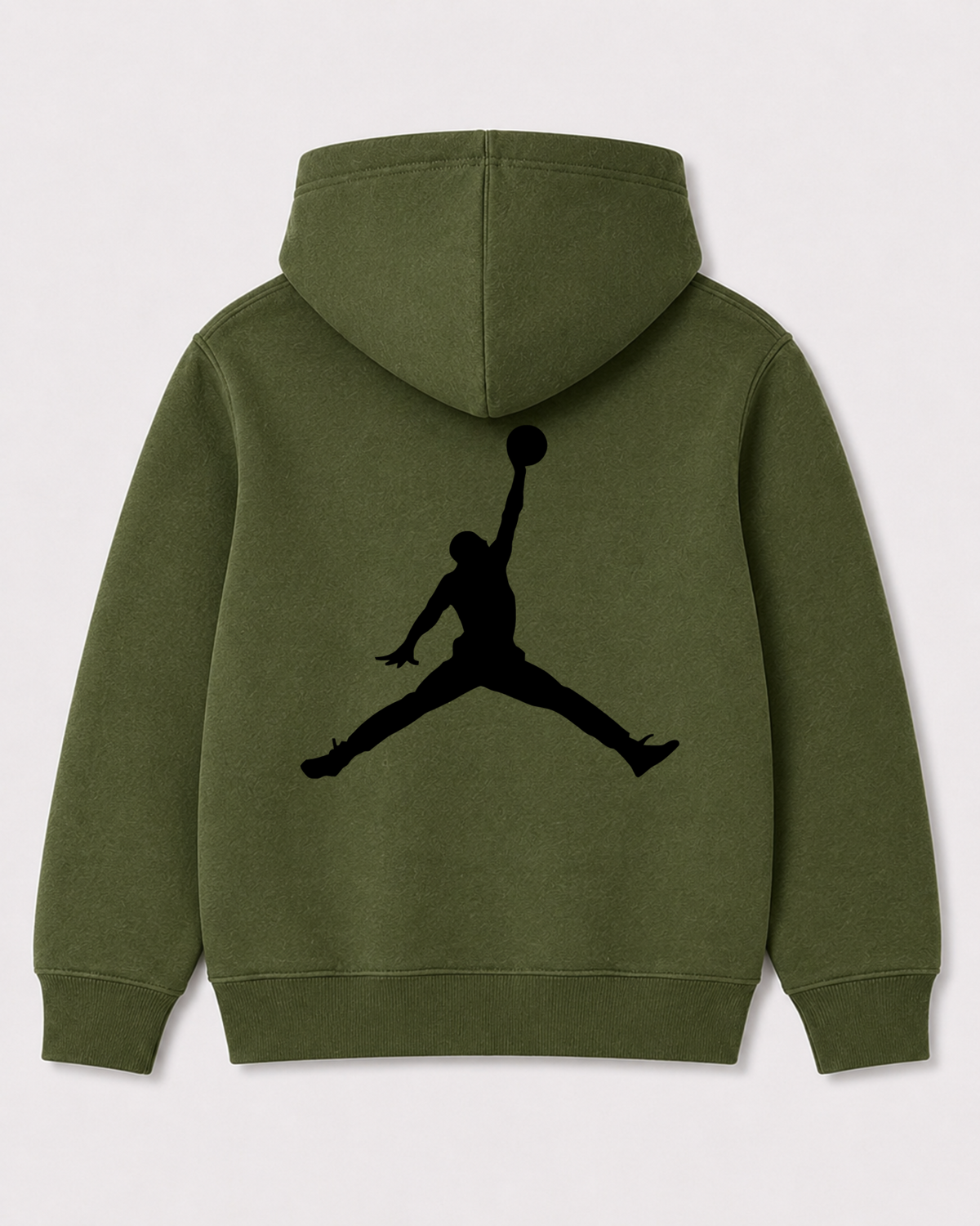 Olive green hoodie back 1186