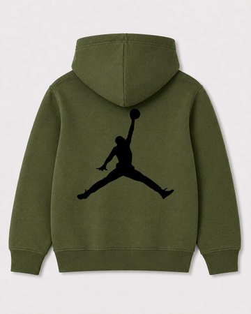 Olive green hoodie back 1186