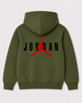 Olive green hoodie back 1190