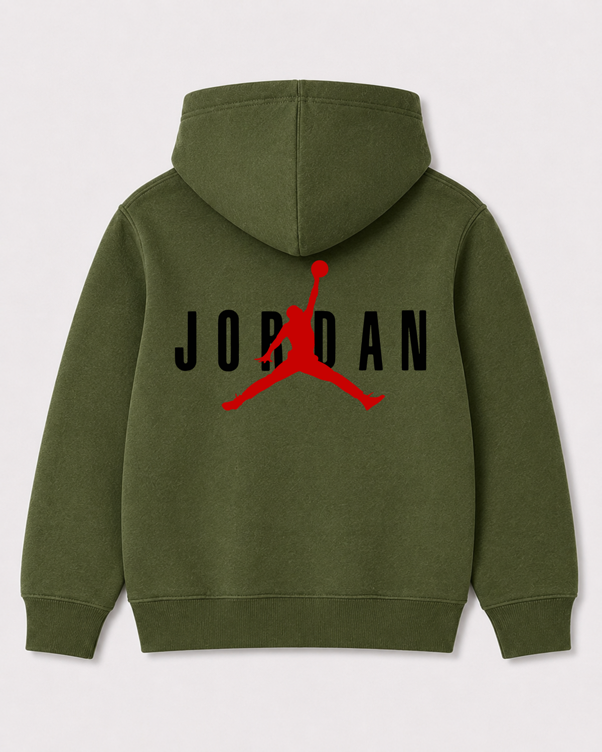 Olive green hoodie back 1190