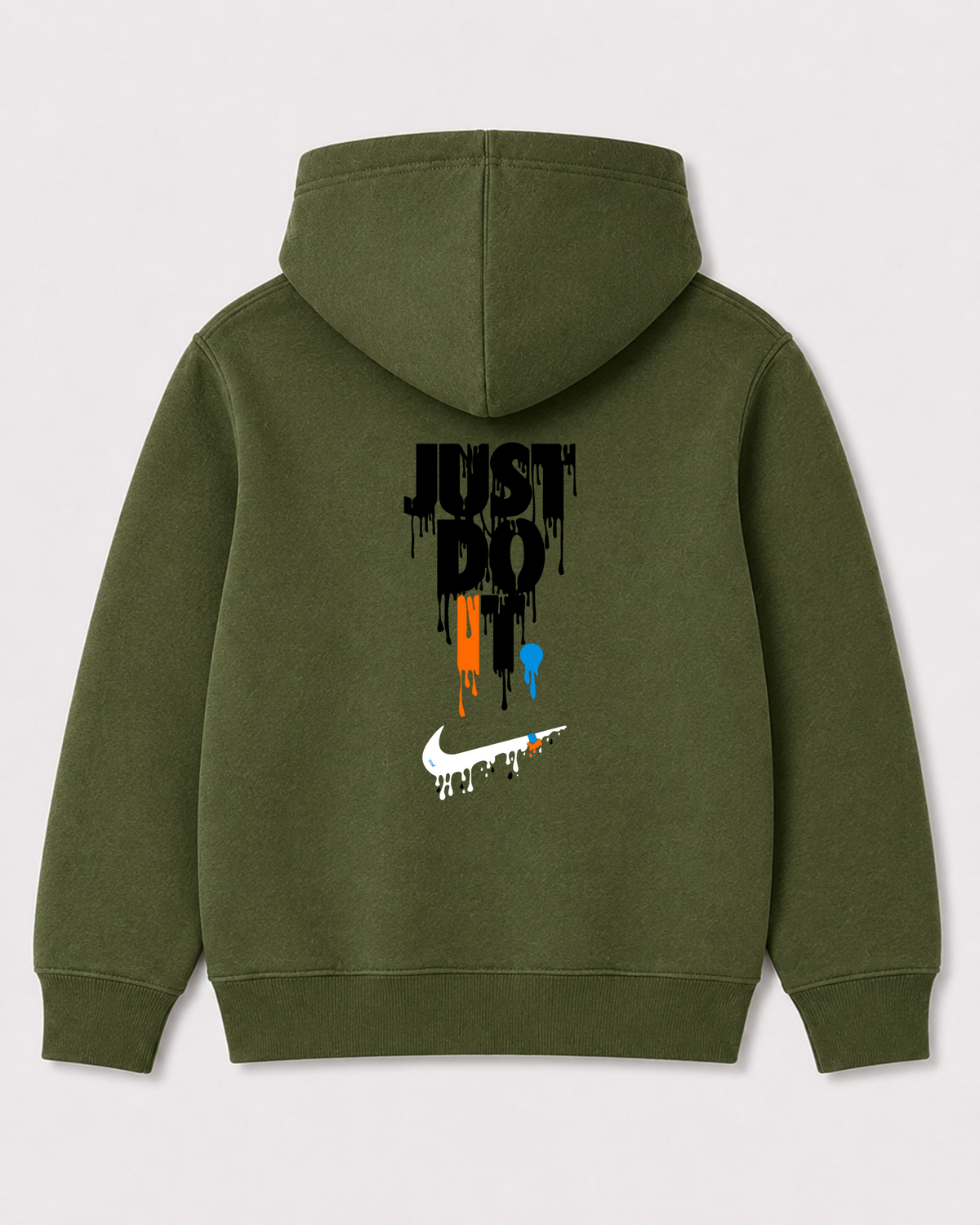 Olive green hoodie back 1209